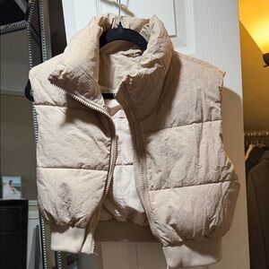 Women's Beige Puffer Vest